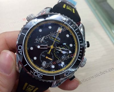 Omega Seamaster Professional Chronograph Dial Rubber Strap Replica Omega Seamaster Watches